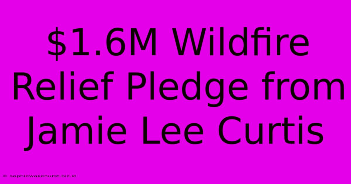 $1.6M Wildfire Relief Pledge From Jamie Lee Curtis