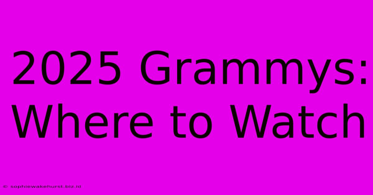 2025 Grammys: Where To Watch