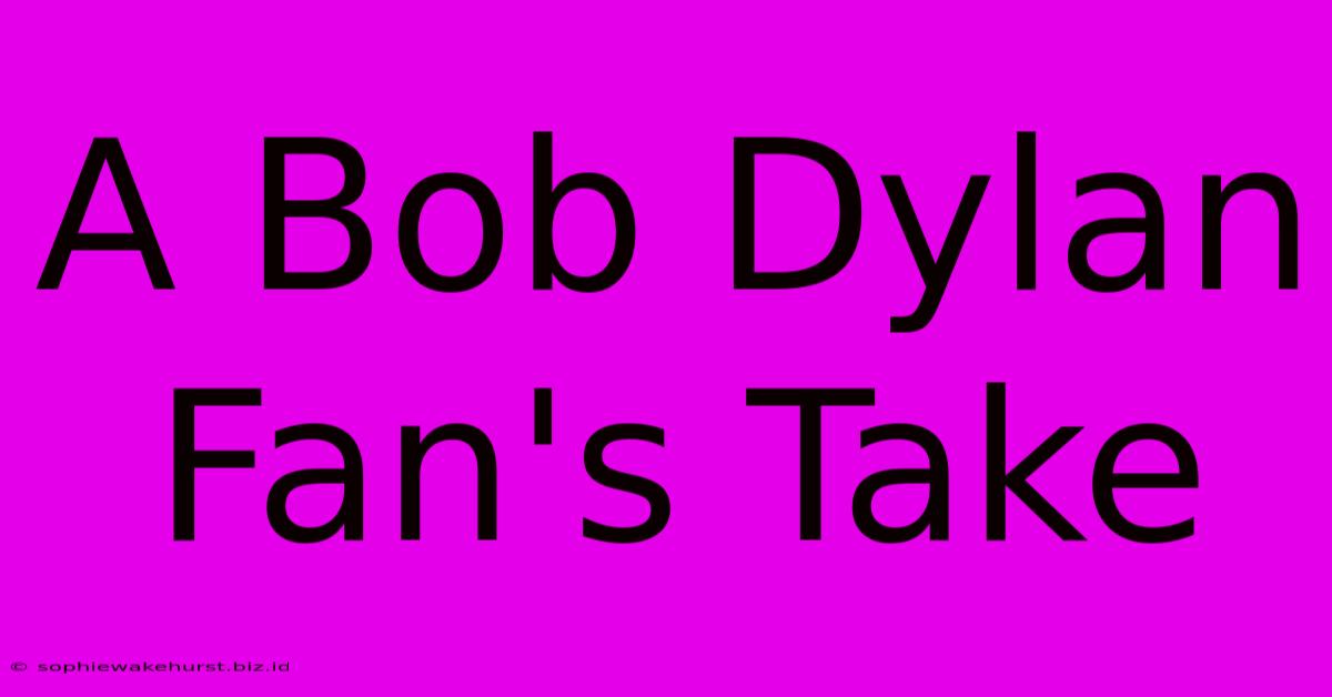 A Bob Dylan Fan's Take