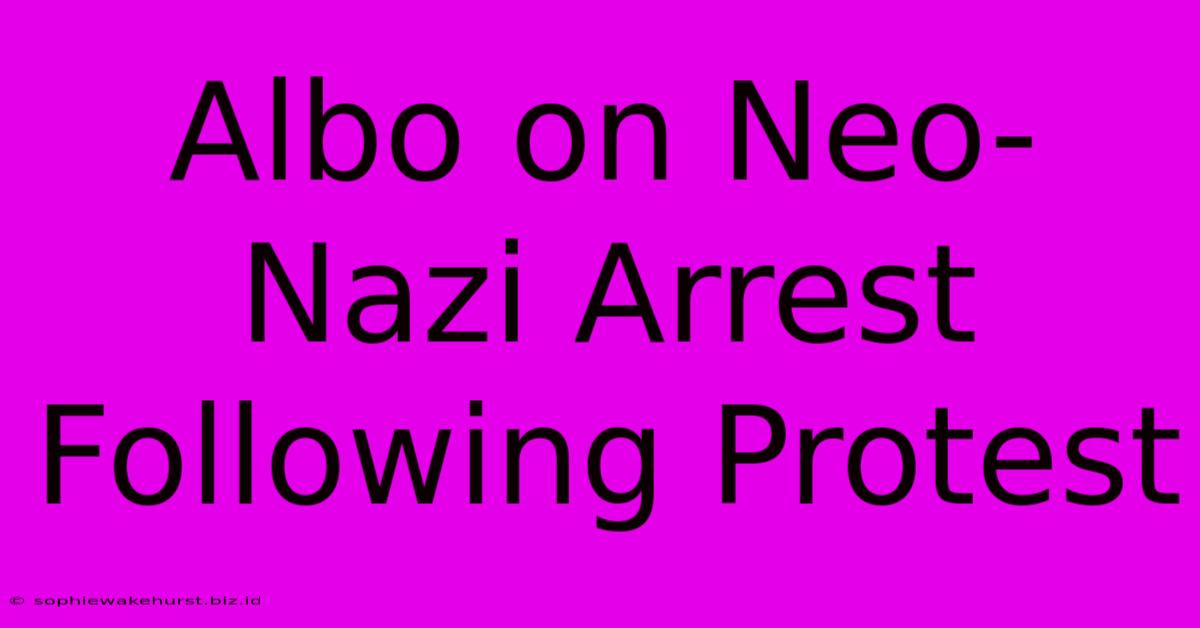 Albo On Neo-Nazi Arrest Following Protest