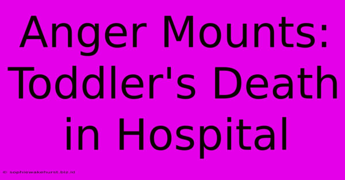 Anger Mounts: Toddler's Death In Hospital