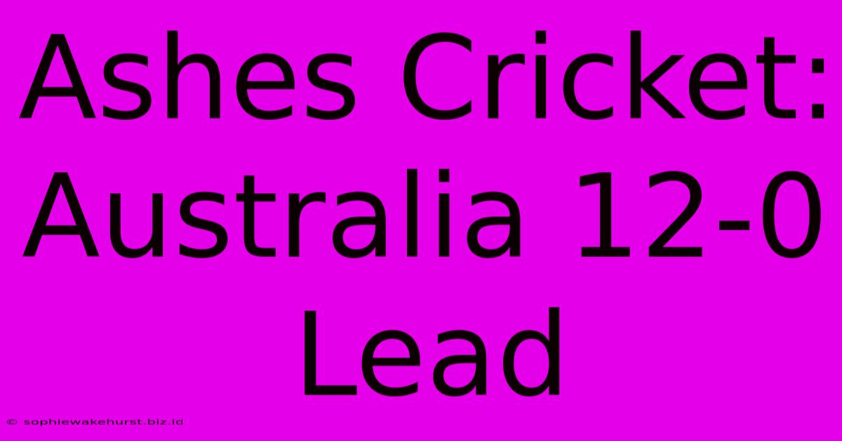 Ashes Cricket: Australia 12-0 Lead