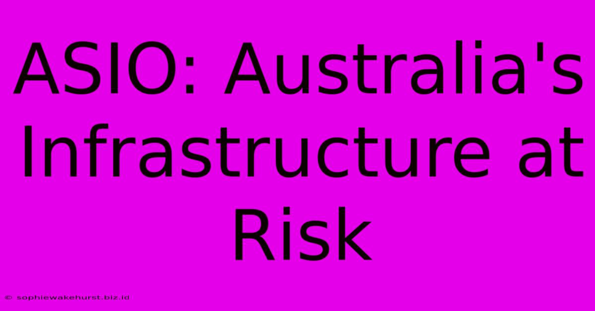 ASIO: Australia's Infrastructure At Risk