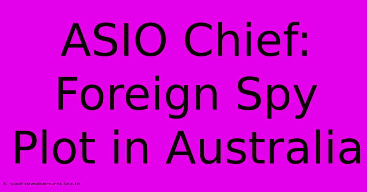 ASIO Chief: Foreign Spy Plot In Australia