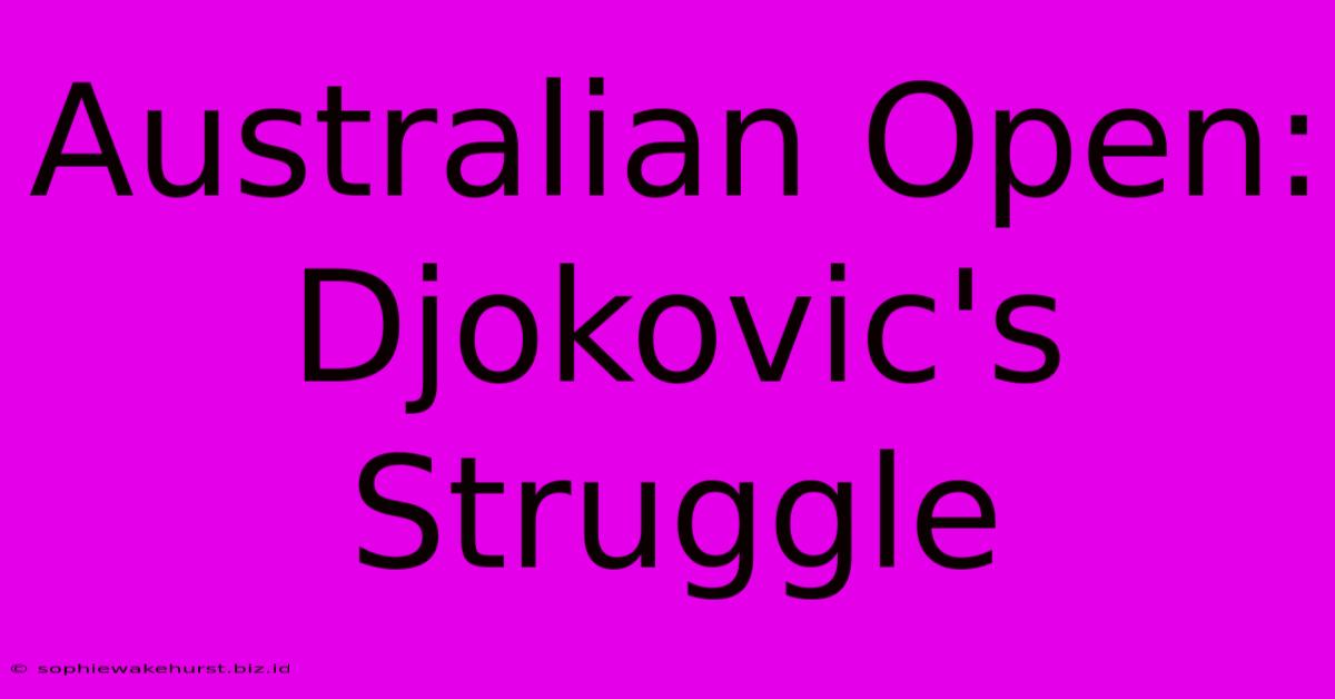 Australian Open: Djokovic's Struggle