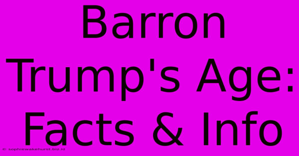 Barron Trump's Age: Facts & Info