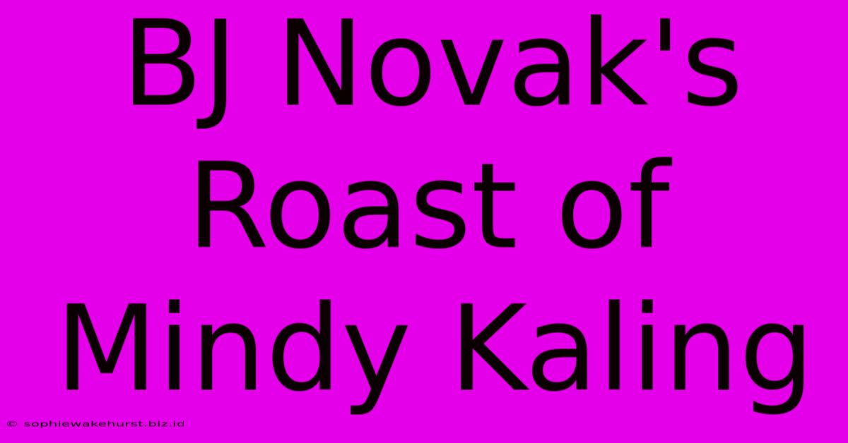 BJ Novak's Roast Of Mindy Kaling