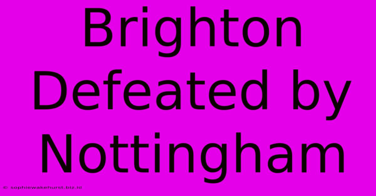 Brighton Defeated By Nottingham