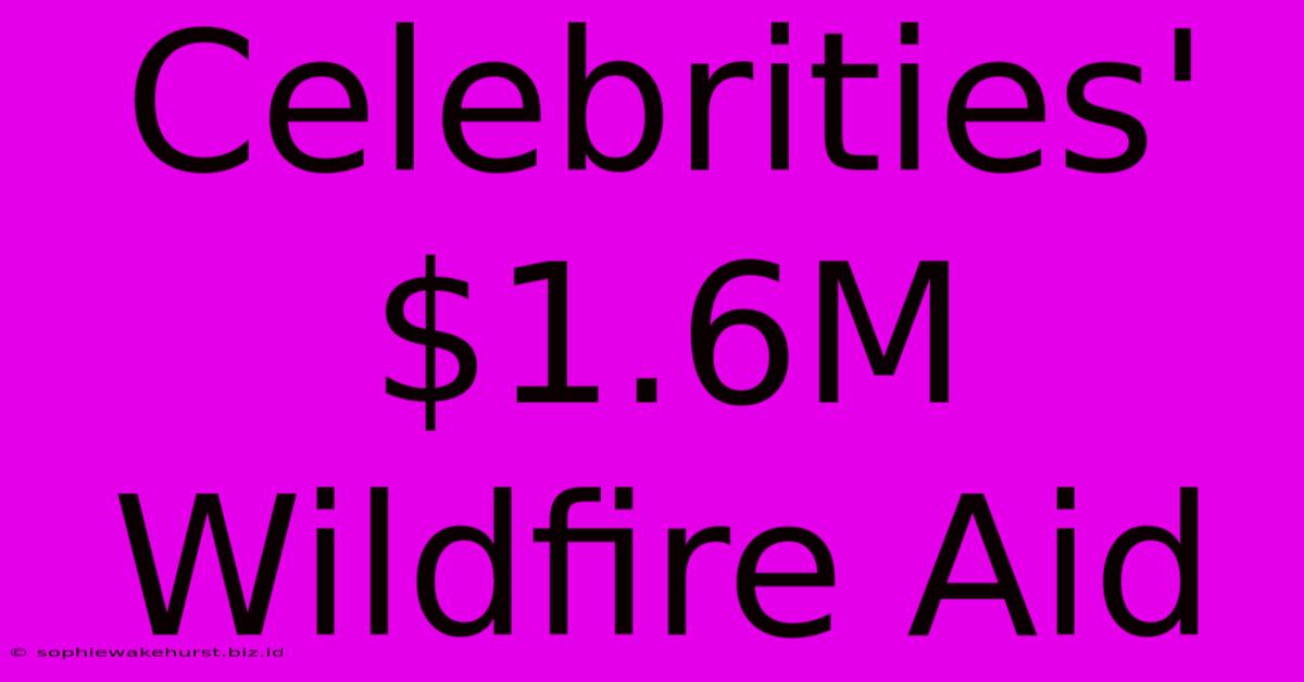 Celebrities' $1.6M Wildfire Aid