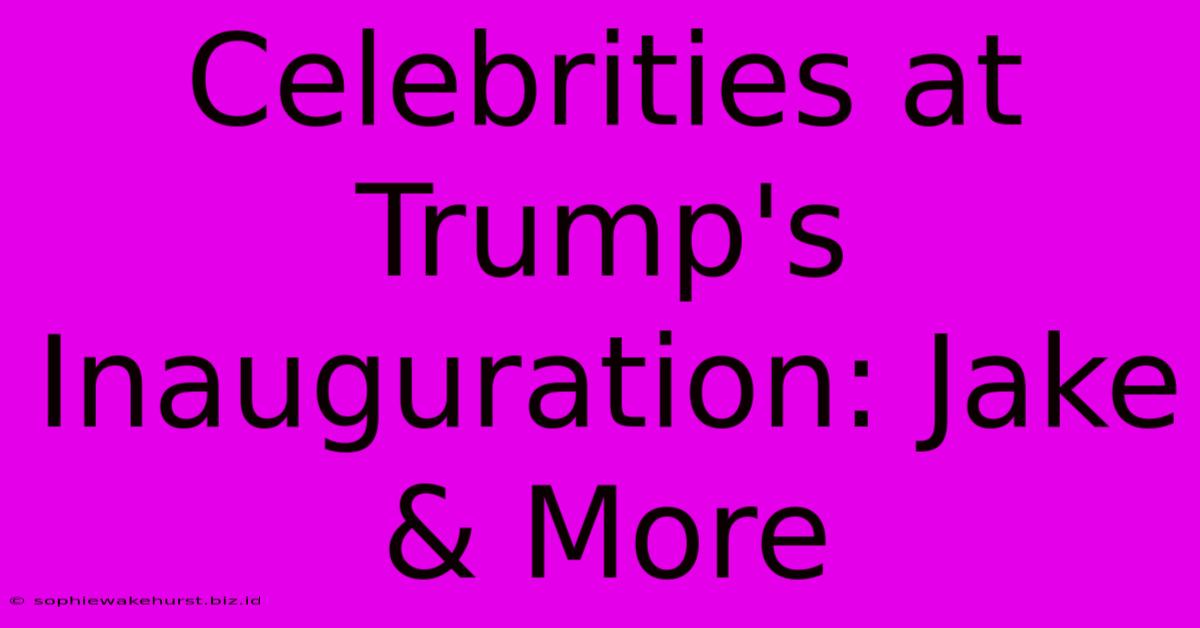 Celebrities At Trump's Inauguration: Jake & More