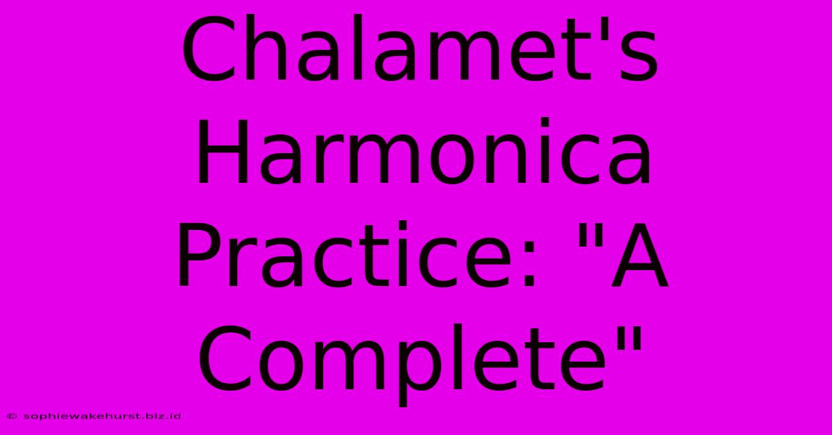 Chalamet's Harmonica Practice: 