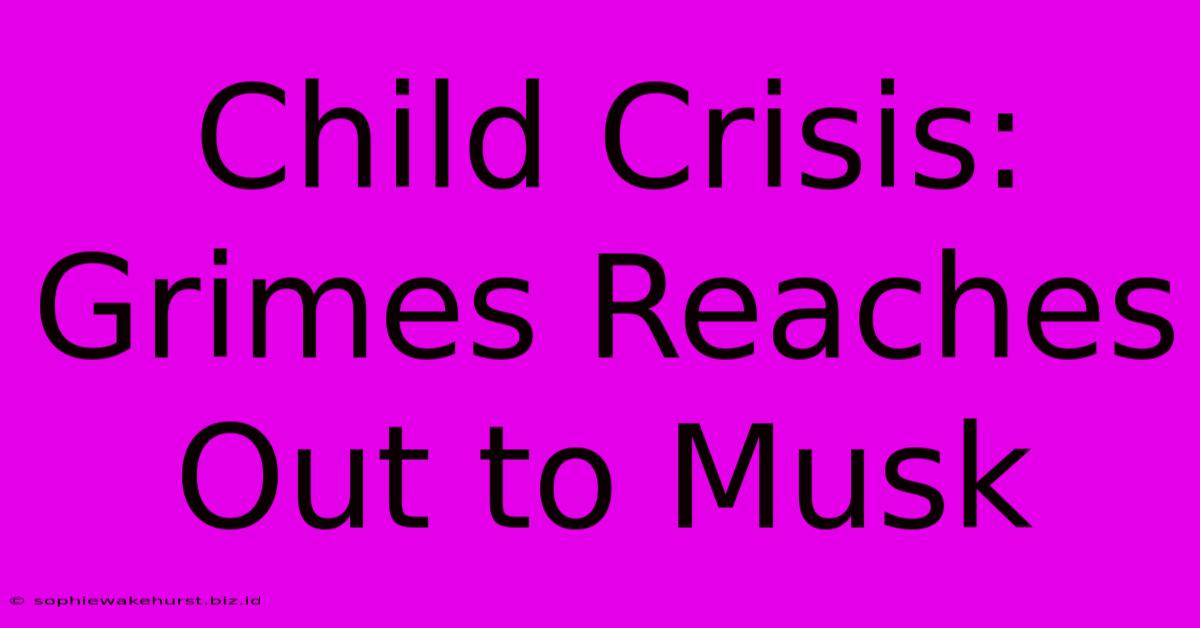 Child Crisis: Grimes Reaches Out To Musk