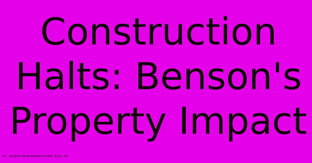 Construction Halts: Benson's Property Impact