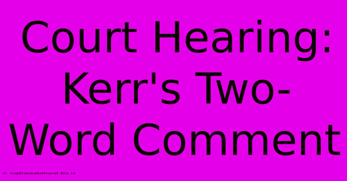 Court Hearing: Kerr's Two-Word Comment