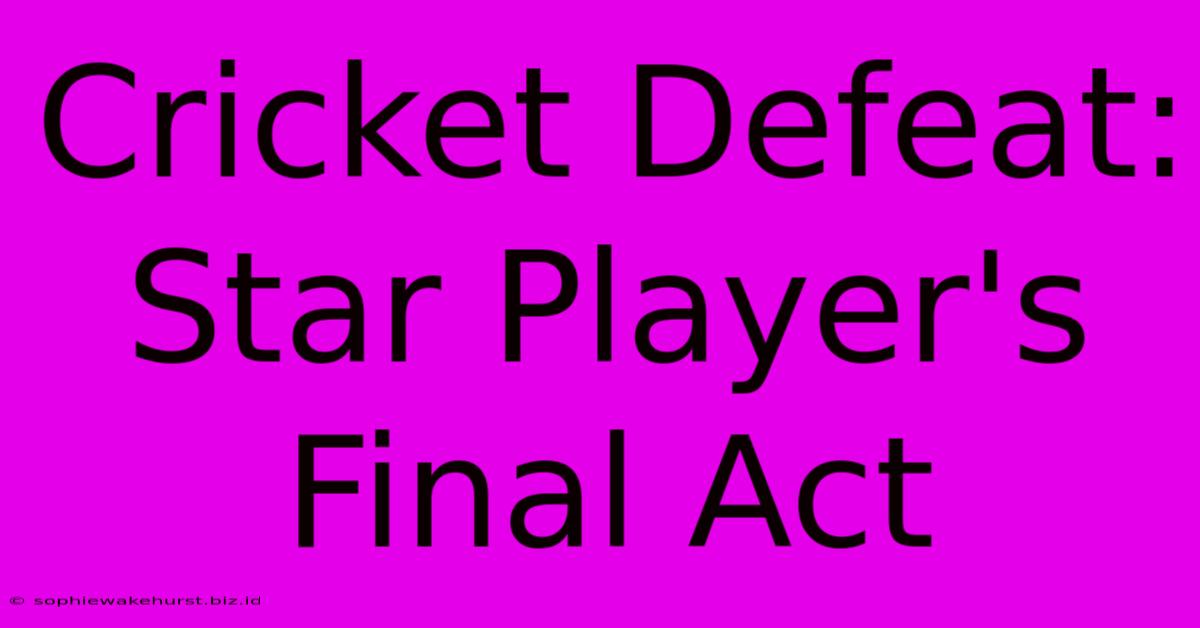 Cricket Defeat: Star Player's Final Act