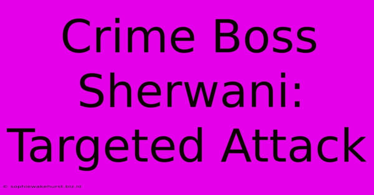 Crime Boss Sherwani: Targeted Attack