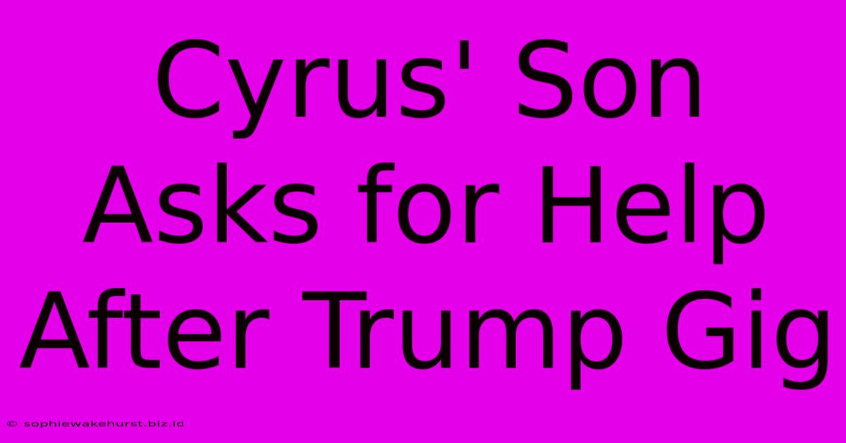 Cyrus' Son Asks For Help After Trump Gig