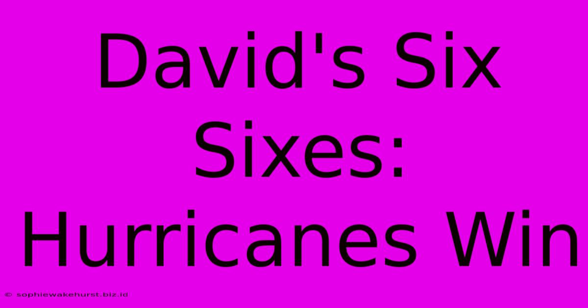 David's Six Sixes: Hurricanes Win