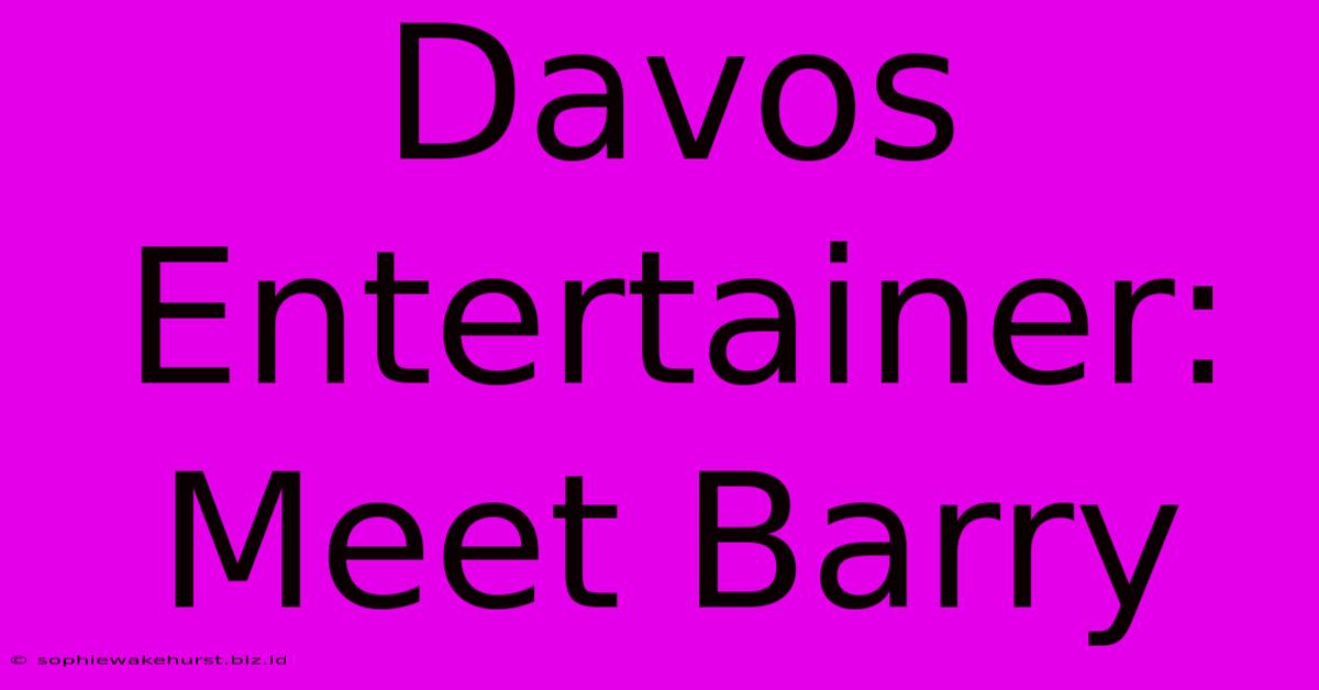 Davos Entertainer: Meet Barry