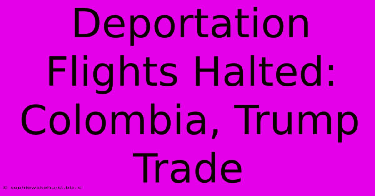 Deportation Flights Halted: Colombia, Trump Trade