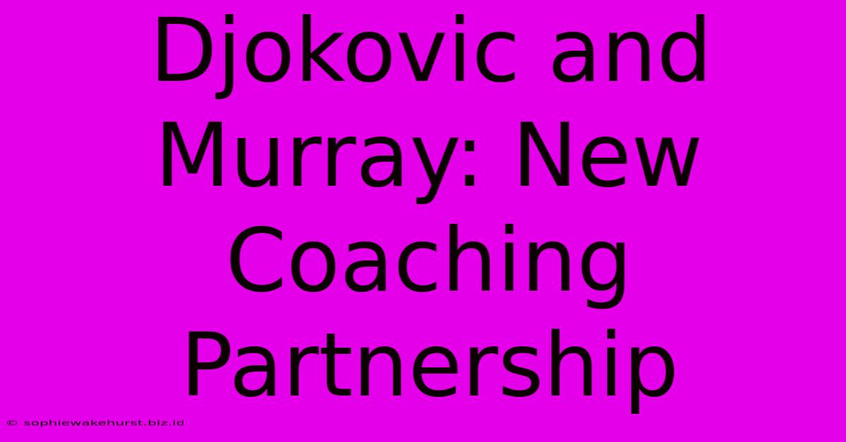 Djokovic And Murray: New Coaching Partnership