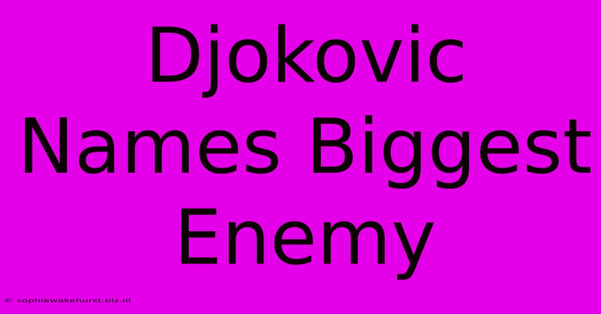 Djokovic Names Biggest Enemy