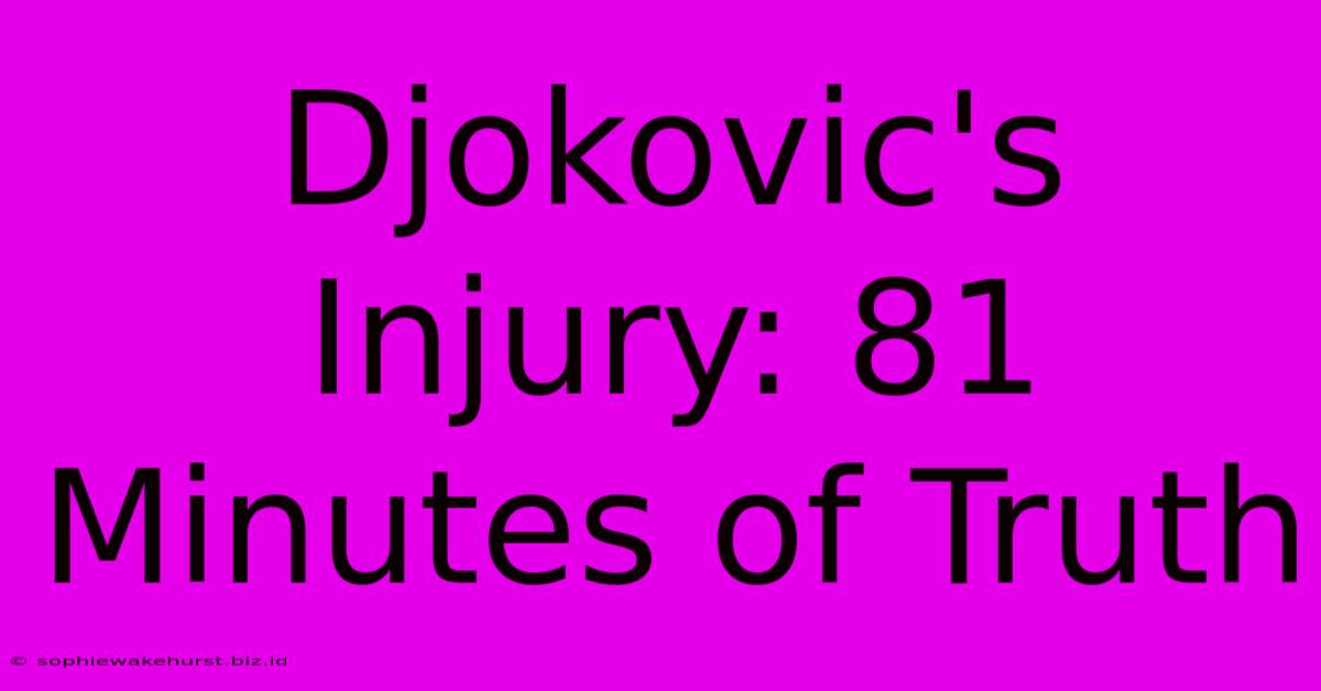 Djokovic's Injury: 81 Minutes Of Truth