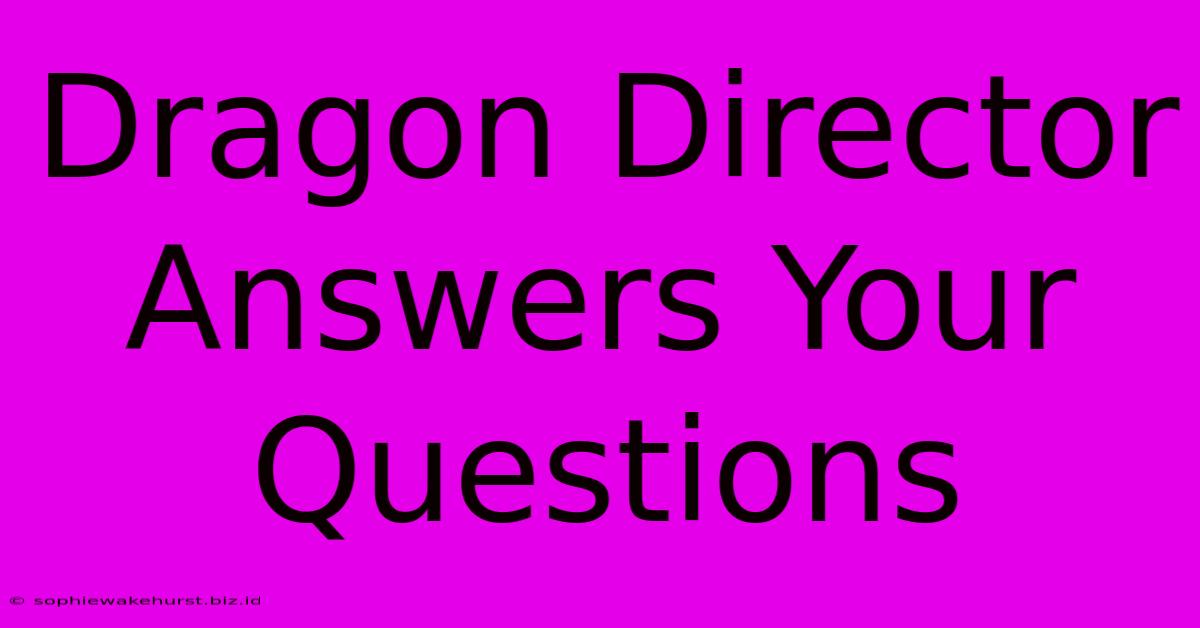 Dragon Director Answers Your Questions