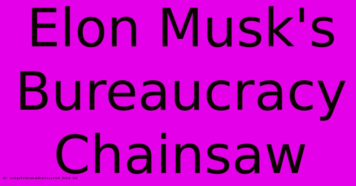 Elon Musk's Bureaucracy Chainsaw