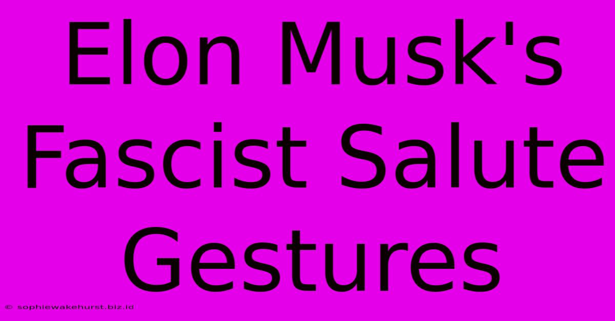 Elon Musk's Fascist Salute Gestures