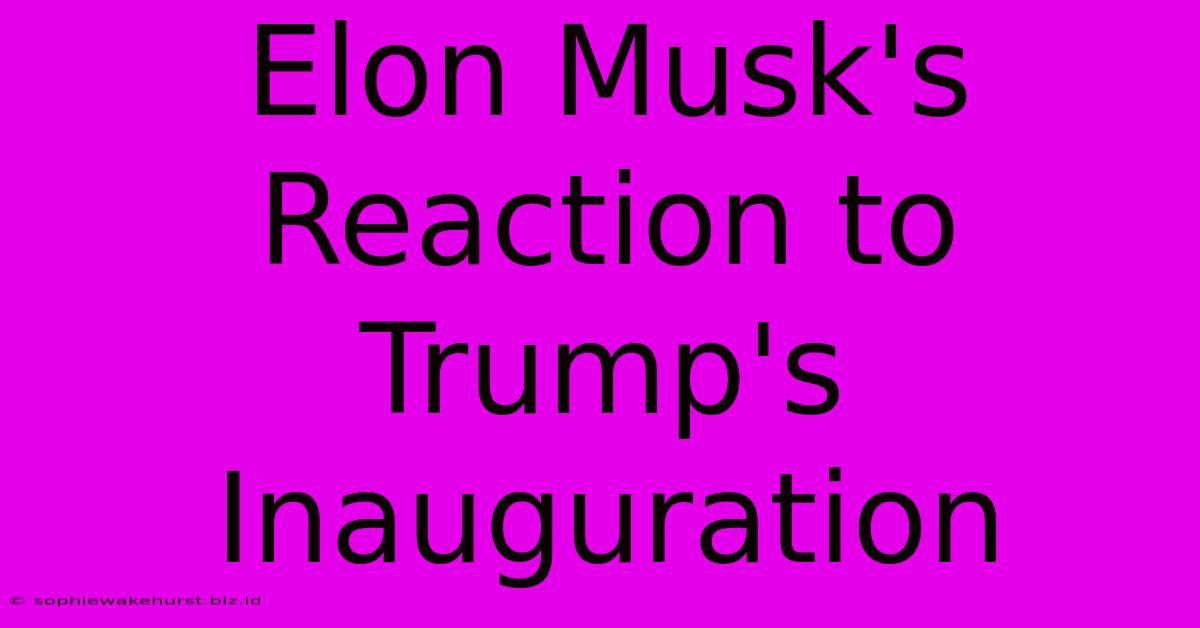 Elon Musk's Reaction To Trump's Inauguration