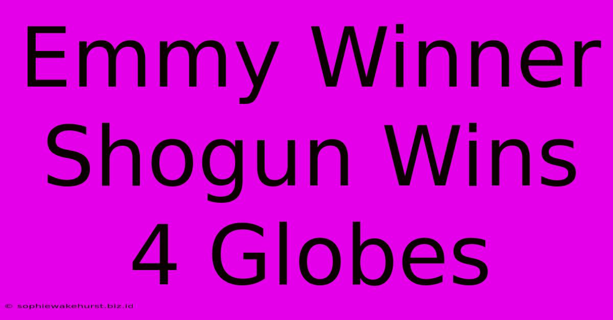 Emmy Winner Shogun Wins 4 Globes