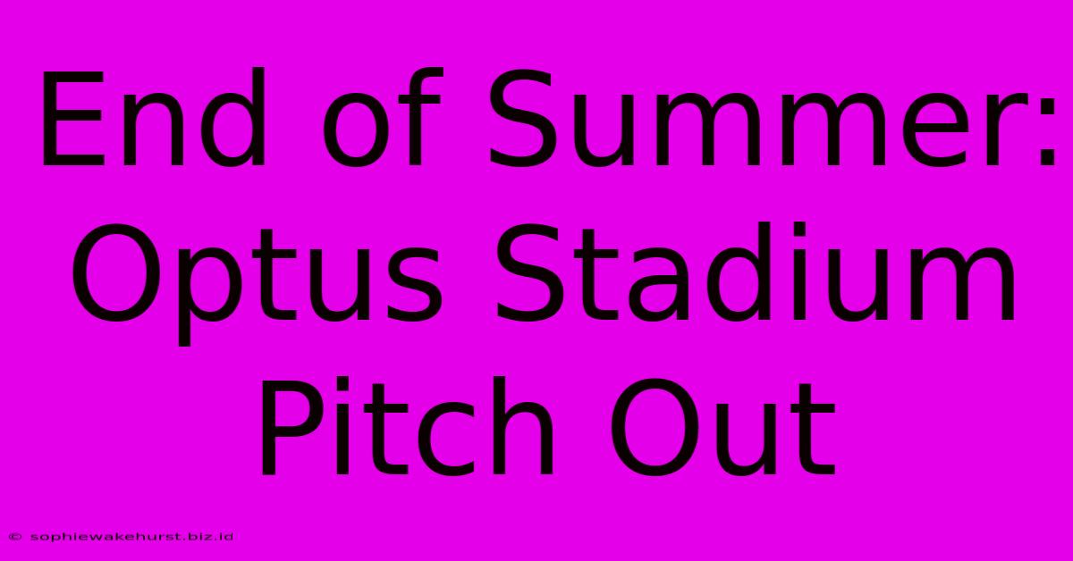 End Of Summer: Optus Stadium Pitch Out