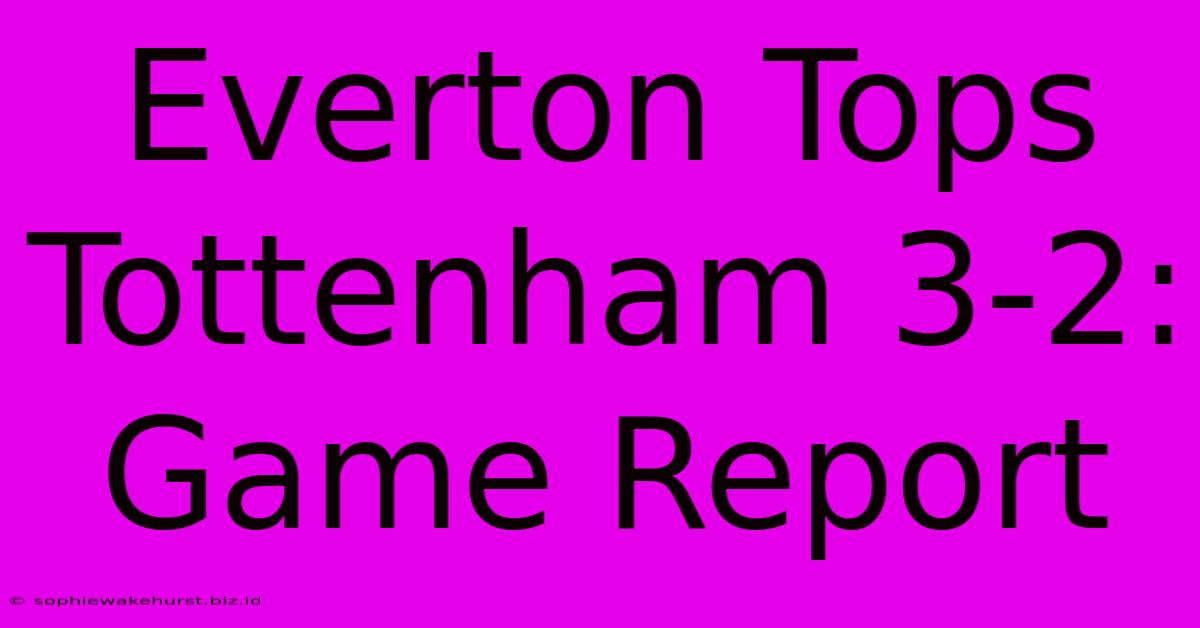 Everton Tops Tottenham 3-2: Game Report