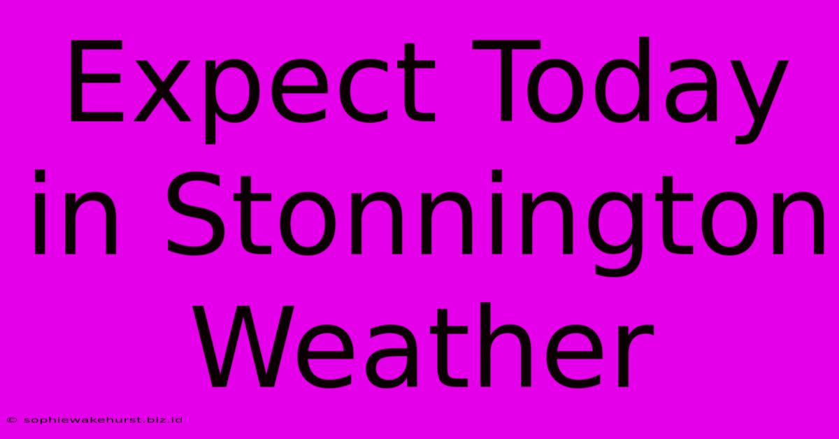 Expect Today In Stonnington Weather