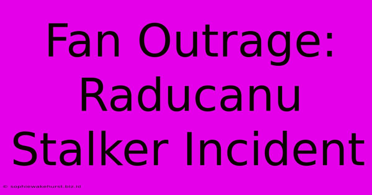 Fan Outrage: Raducanu Stalker Incident