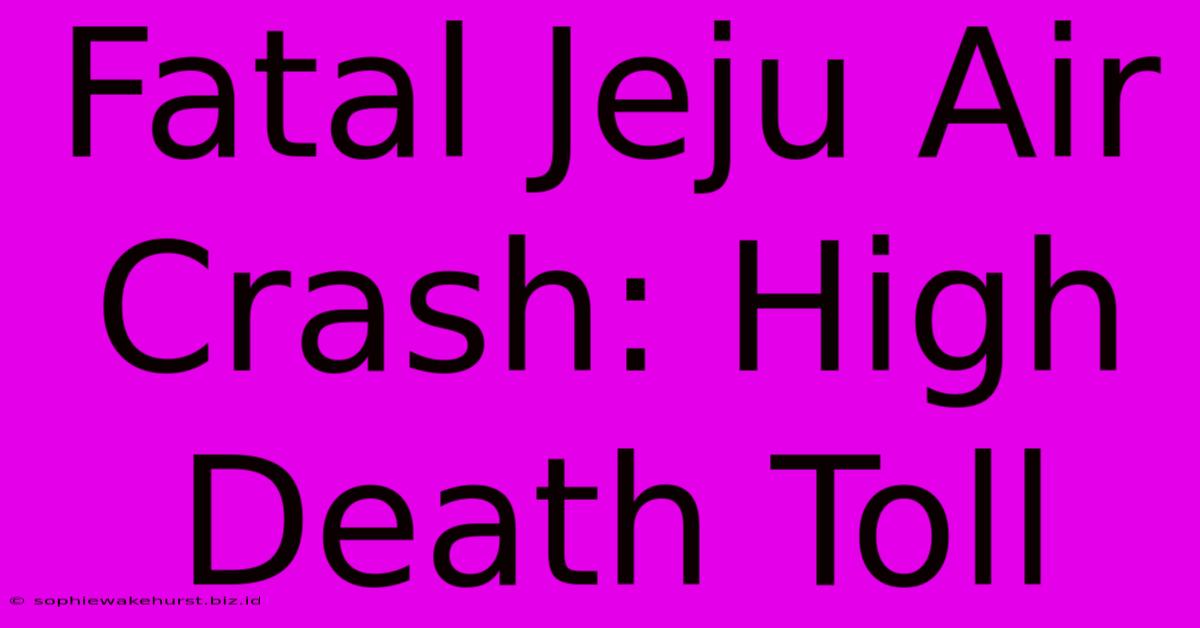 Fatal Jeju Air Crash: High Death Toll