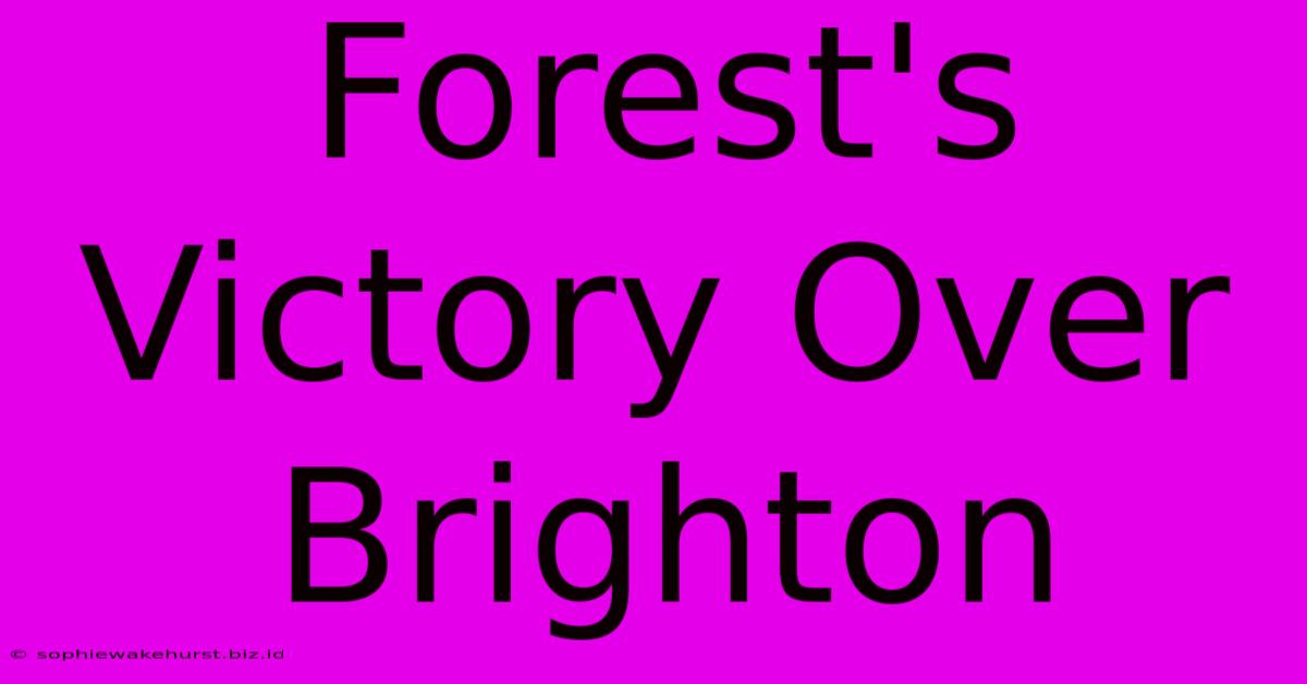 Forest's Victory Over Brighton