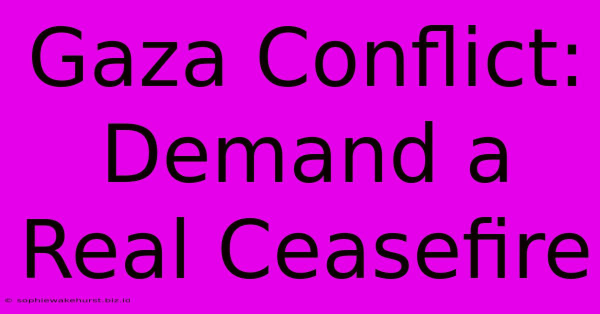 Gaza Conflict: Demand A Real Ceasefire