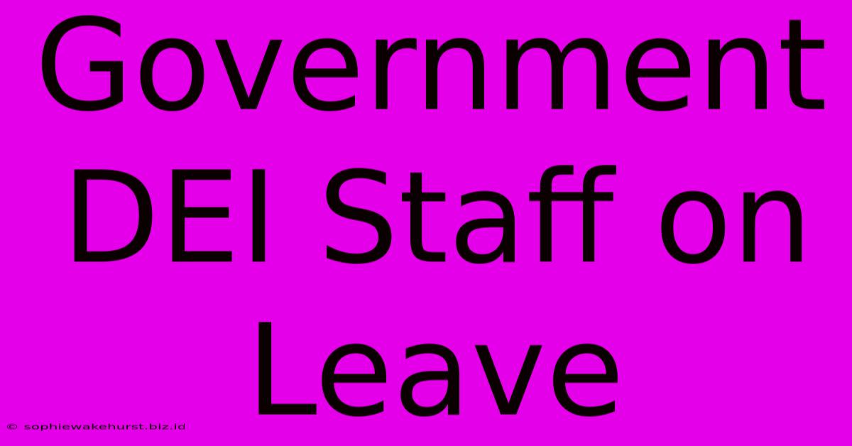 Government DEI Staff On Leave