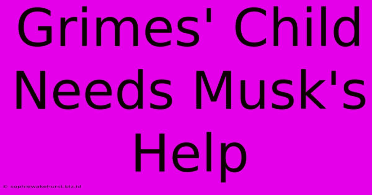 Grimes' Child Needs Musk's Help