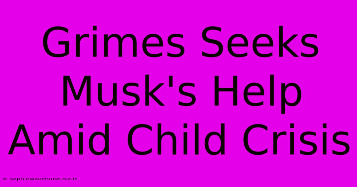 Grimes Seeks Musk's Help Amid Child Crisis