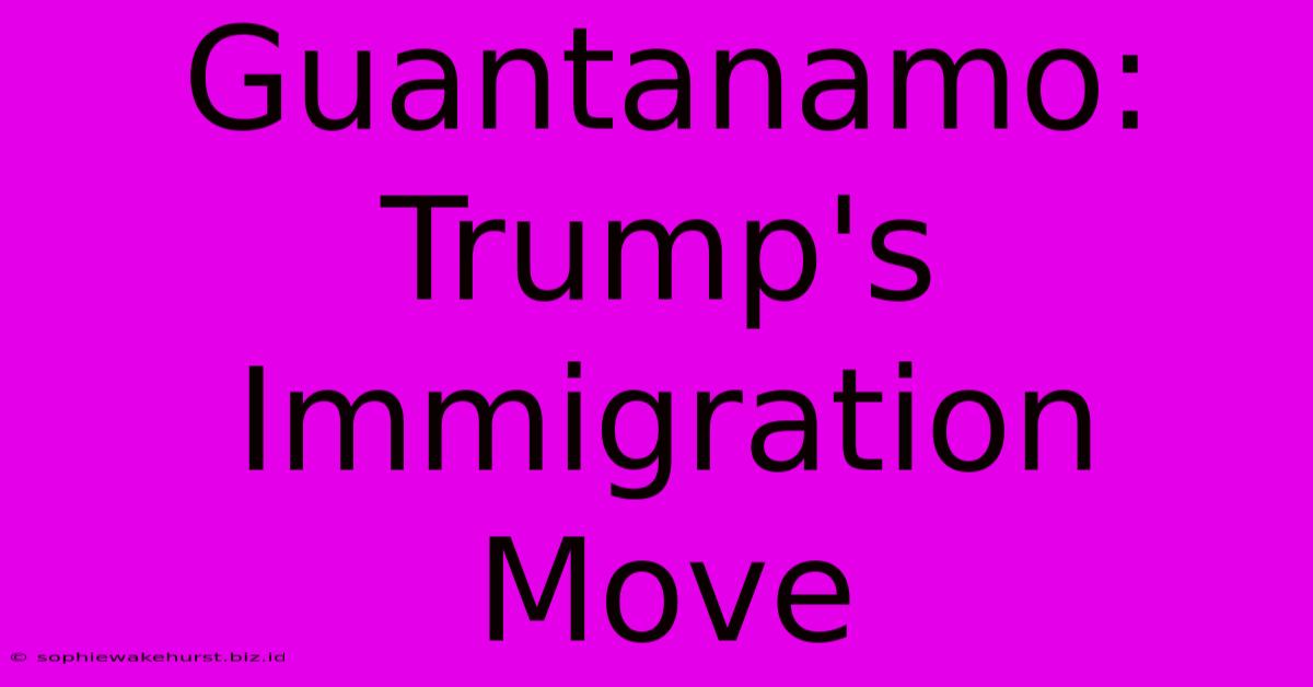 Guantanamo: Trump's Immigration Move