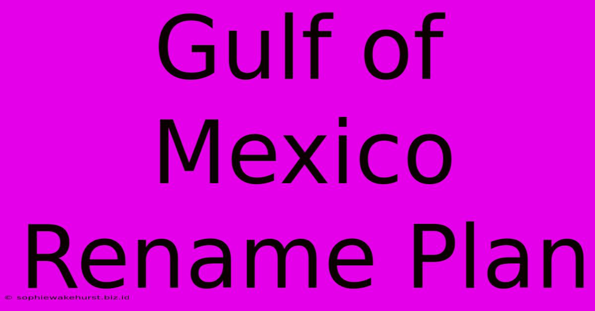 Gulf Of Mexico Rename Plan