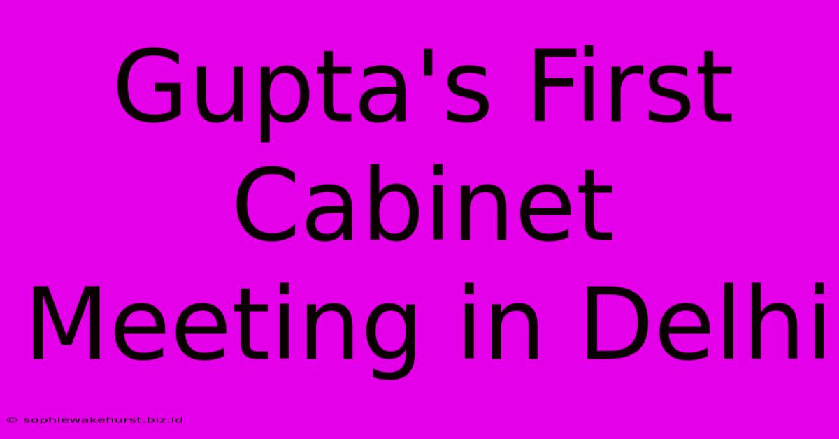 Gupta's First Cabinet Meeting In Delhi