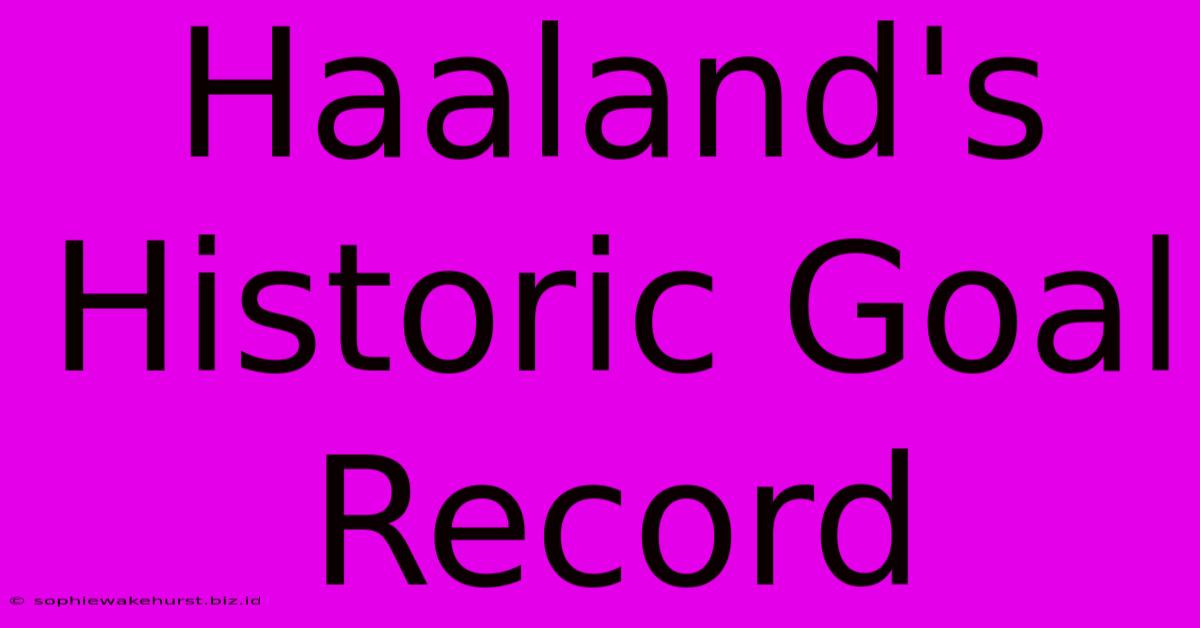 Haaland's Historic Goal Record