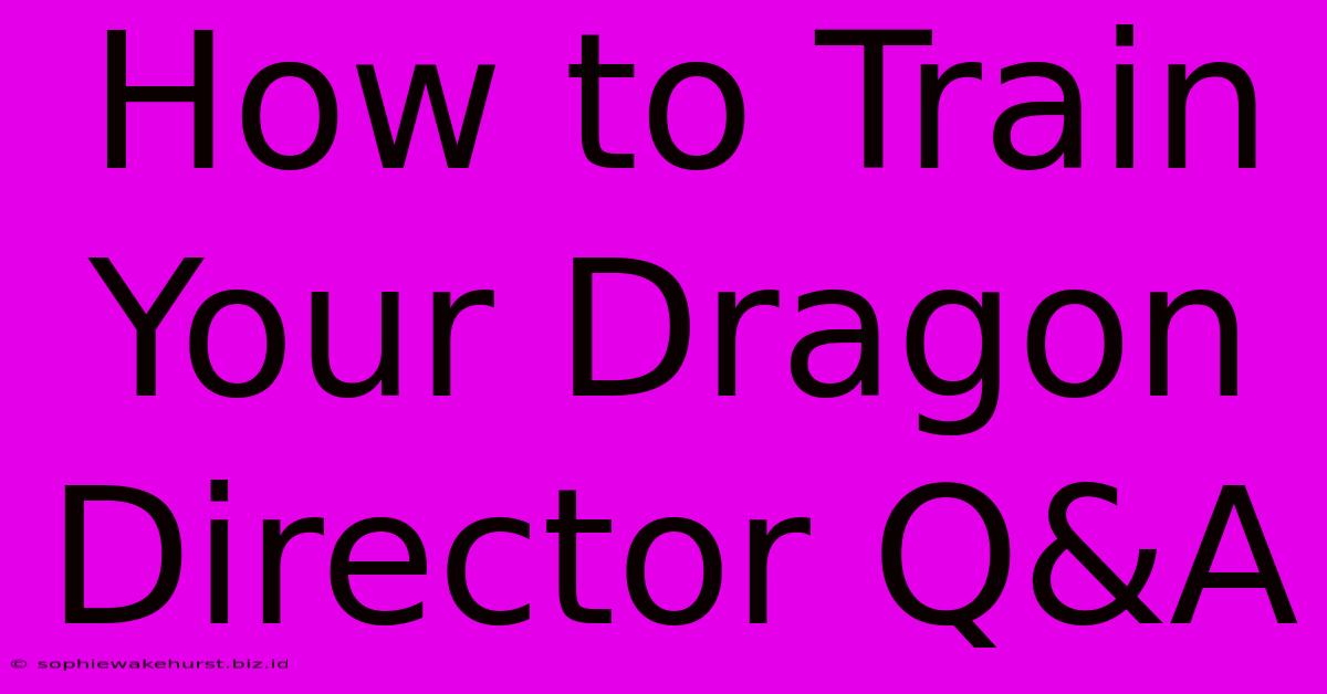 How To Train Your Dragon Director Q&A