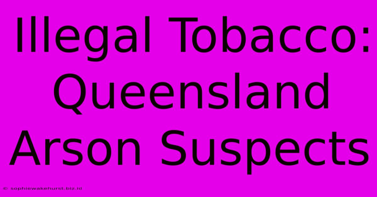 Illegal Tobacco: Queensland Arson Suspects