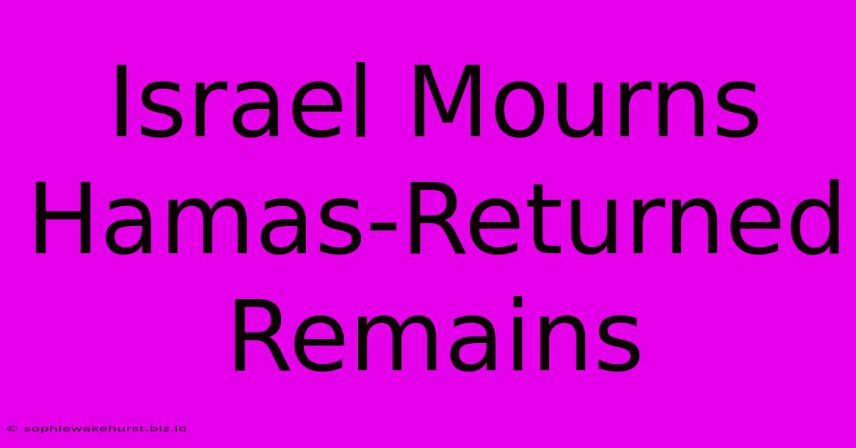 Israel Mourns Hamas-Returned Remains