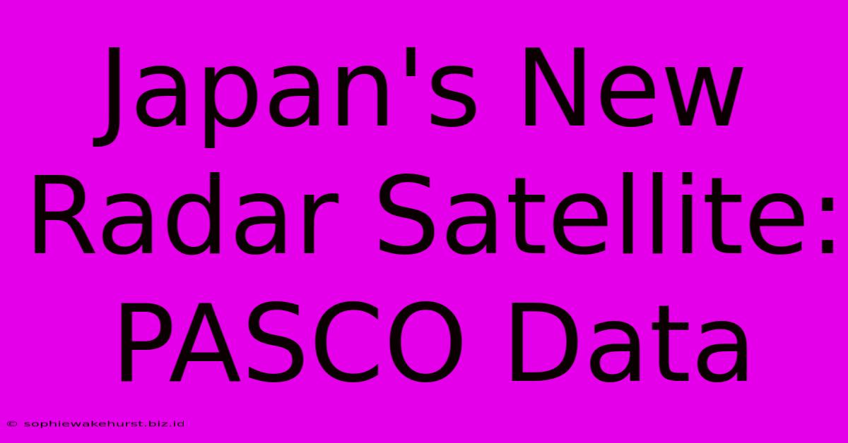 Japan's New Radar Satellite: PASCO Data